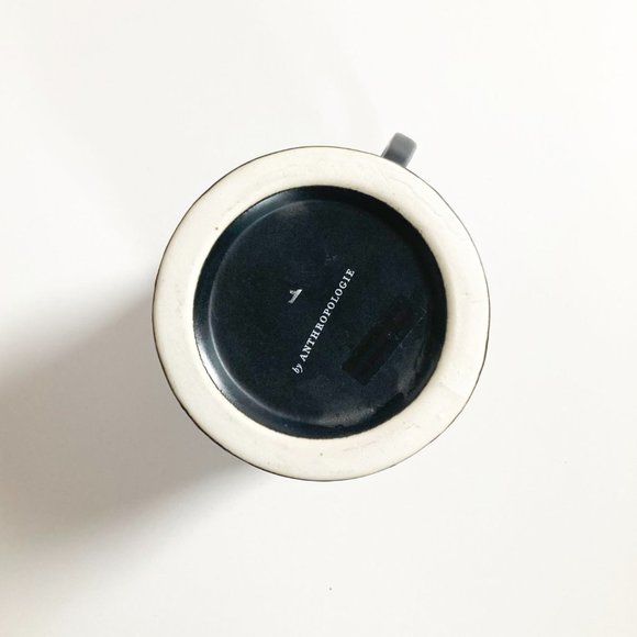 ANTHROPOLOGIE Noir Monogram Mug, Letter "M" - Picture 8 of 8